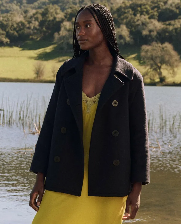 Jackets and Outerwear Women The Great The Peacoat Navy