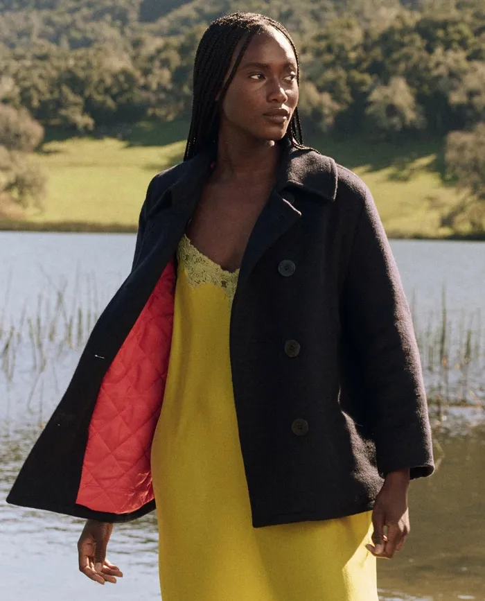 Jackets and Outerwear Women The Great The Peacoat Navy