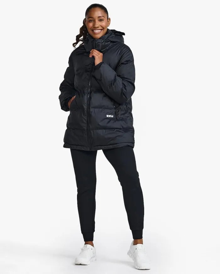 Jackets and Vests Womens 2XU Commute Insulation Longline Jacket Black