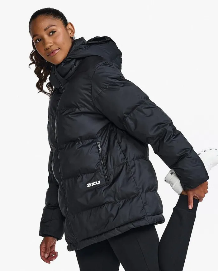 Jackets and Vests Womens 2XU Commute Insulation Longline Jacket Black