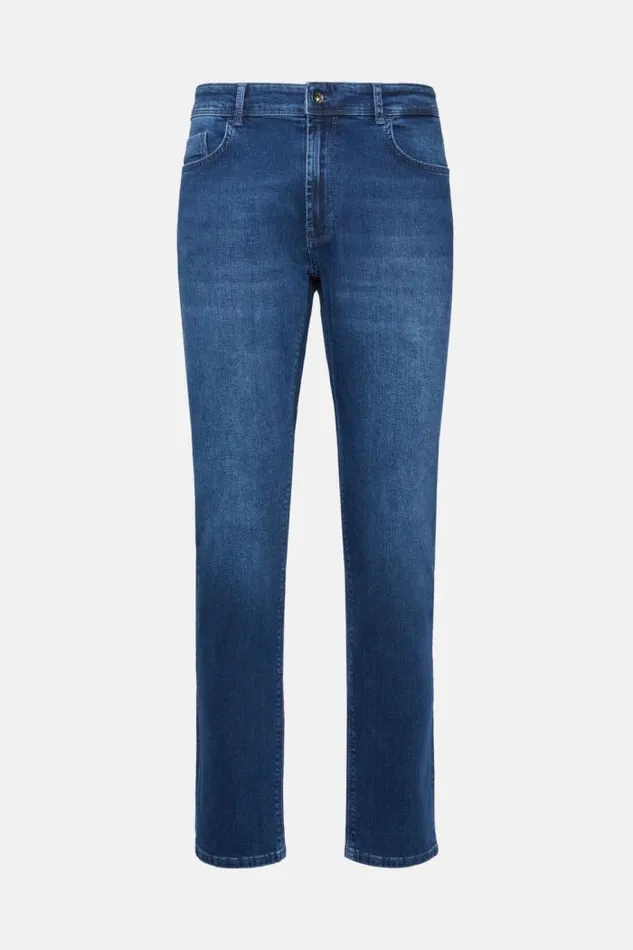 Jeans Men Boggi Milano Medium Blue Denim 5 Pockets Indigo