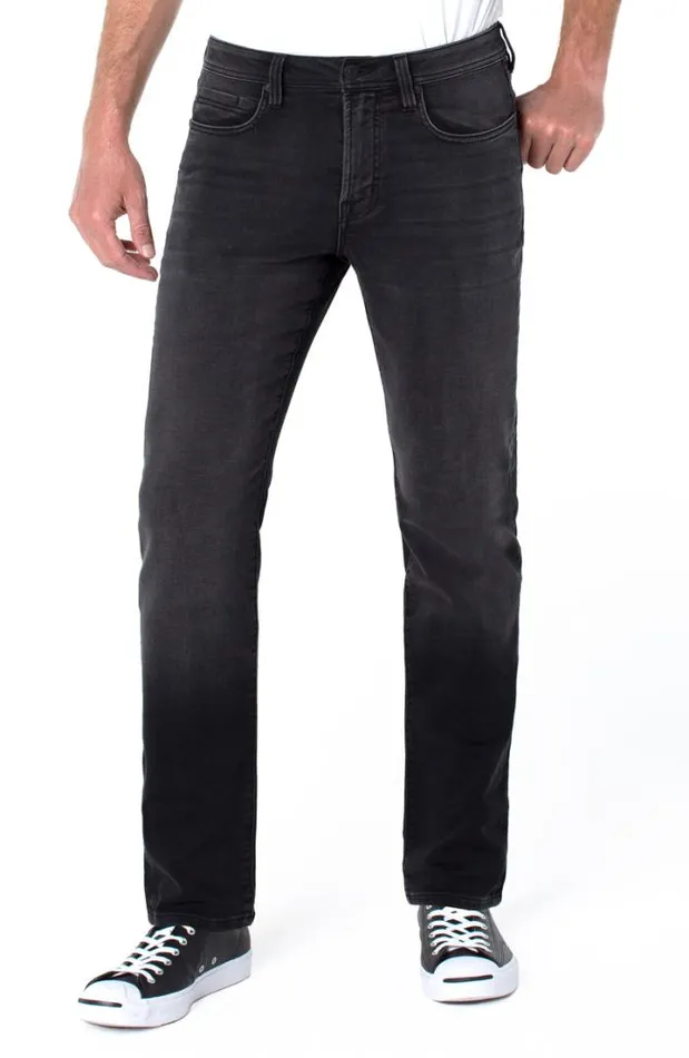 JEANS Men Liverpool Los Angeles REGENT RELAXED STRAIGHT BLACK KNIT ECO DENIM Bleecker JEANS Men Liverpool Los Angeles REGENT RELAXED STRAIGHT BLACK KNIT ECO DENIM Bleecker