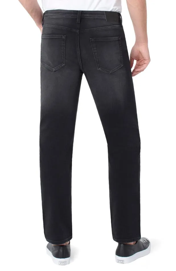JEANS Men Liverpool Los Angeles REGENT RELAXED STRAIGHT BLACK KNIT ECO DENIM Bleecker