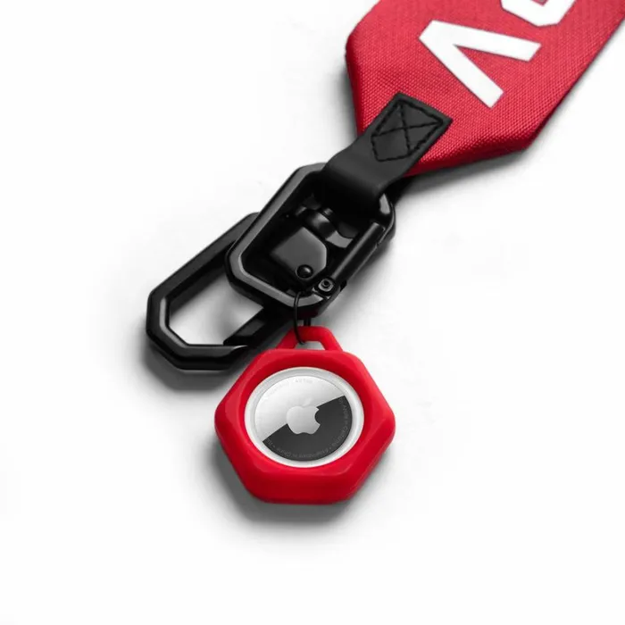 Jewelry and Hardware Men ASRV AirTag Lanyard Keychain Red