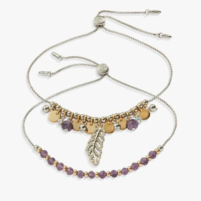 Jewelry Sets Women Alex And Ani Feather Bolo Bracelet Gift Set Two Tone