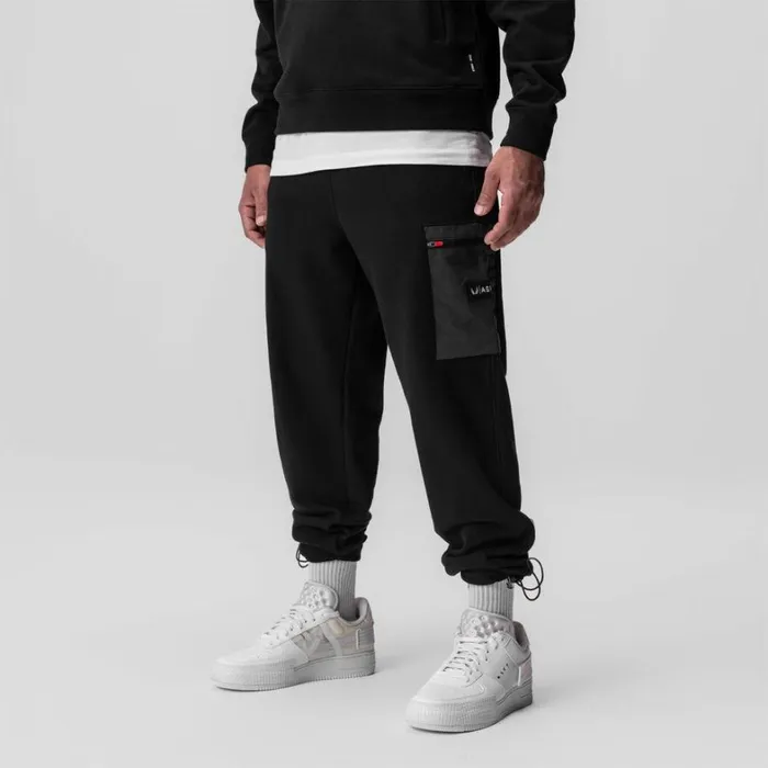 Joggers and Pants Men ASRV TechTerry Paneled Cinch Cargo Jogger Blackwavedye