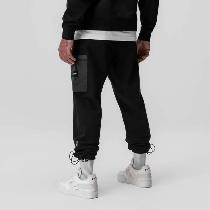 Joggers and Pants Men ASRV TechTerry Paneled Cinch Cargo Jogger Blackwavedye