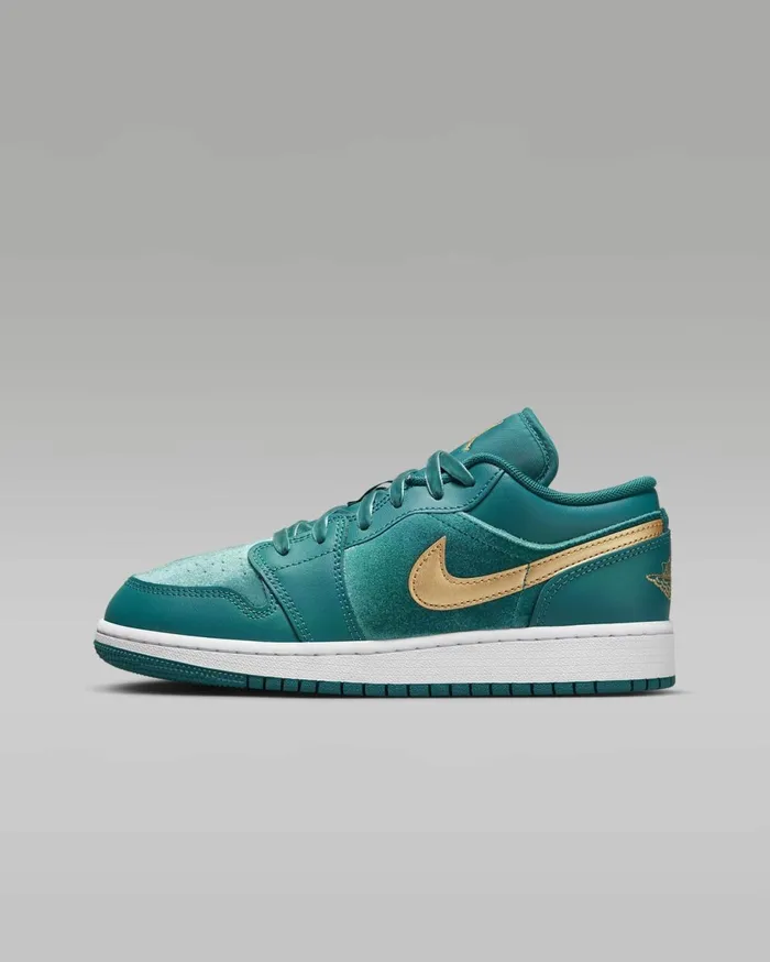 Jordan Kids Nike Air Jordan 1 Low SE Geode Tealmetallic Gold