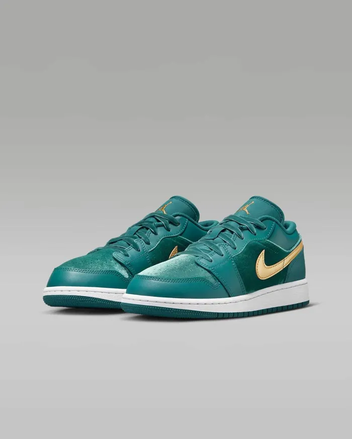 Jordan Kids Nike Air Jordan 1 Low SE Geode Tealmetallic Gold