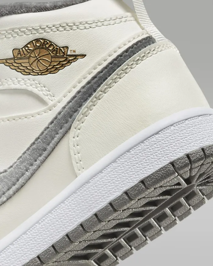 Jordan Kids Nike Jordan 1 Mid SE Sailmetallic Goldflat Pewter