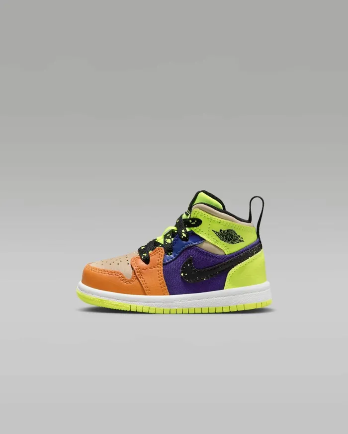 Jordan Kids Nike Jordan 1 Mid SE Voltvivid Orangeteam Goldblack