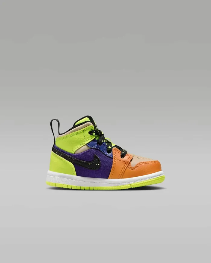 Jordan Kids Nike Jordan 1 Mid SE Voltvivid Orangeteam Goldblack