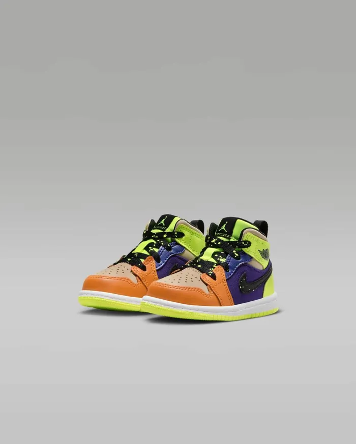Jordan Kids Nike Jordan 1 Mid SE Voltvivid Orangeteam Goldblack