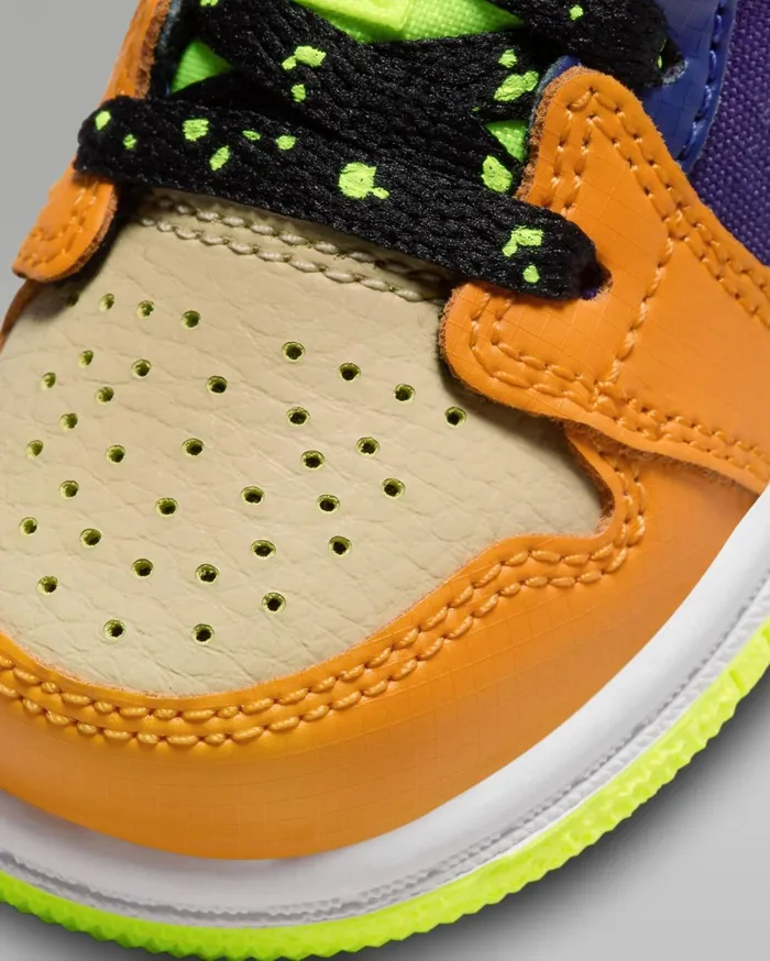 Jordan Kids Nike Jordan 1 Mid SE Voltvivid Orangeteam Goldblack