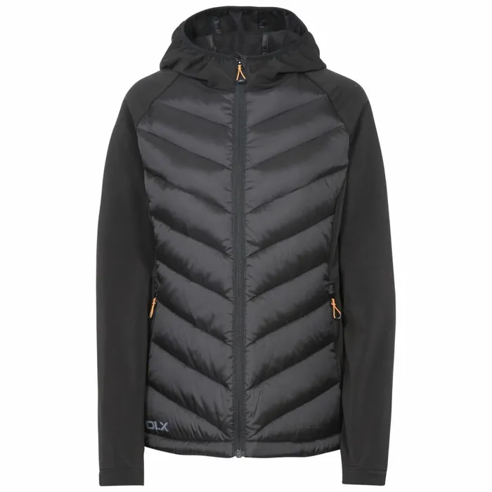 Joyce DLX Hooded Down Jacket Black Women Trespass Down Jackets