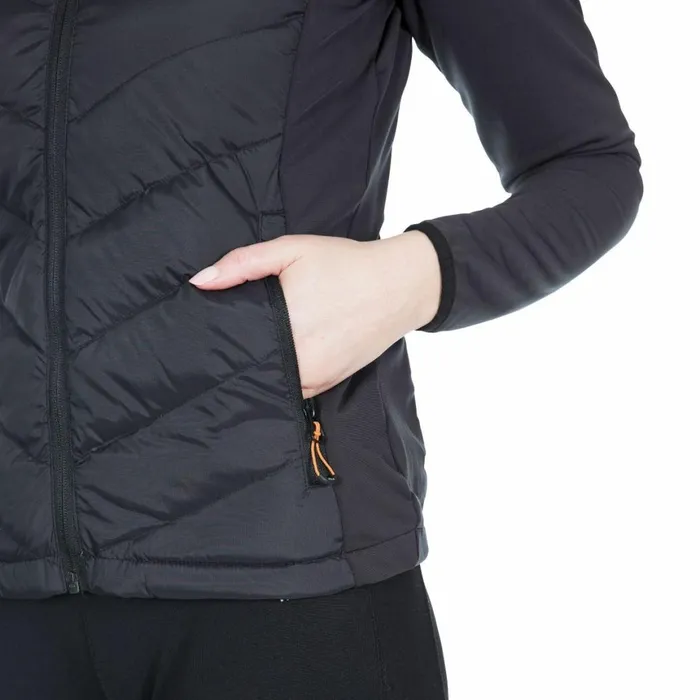 Joyce DLX Hooded Down Jacket Black Women Trespass Down Jackets