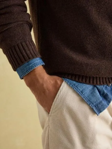 Jumpers and Knitwear Men Joules Brown Intarsia Crew Neck Jumper