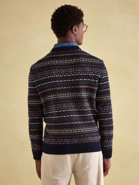 Jumpers and Knitwear Men Joules Navy Crew Neck Jumper Contains Merino Wool