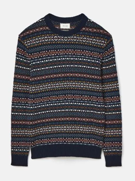 Jumpers and Knitwear Men Joules Navy Crew Neck Jumper Contains Merino Wool