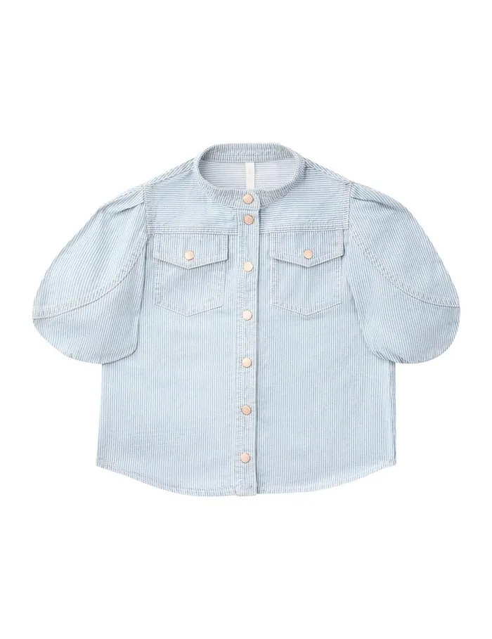 Kids Denim Zimmermann Wylie Utility Denim Top Ticking Stripe