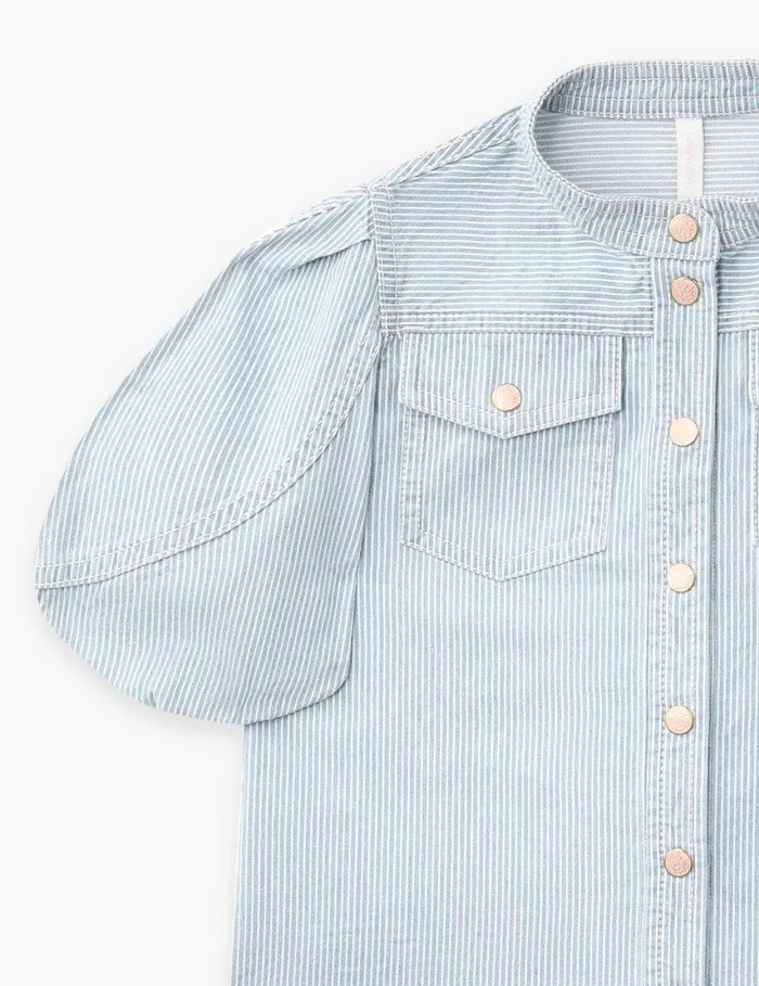 Kids Denim Zimmermann Wylie Utility Denim Top Ticking Stripe