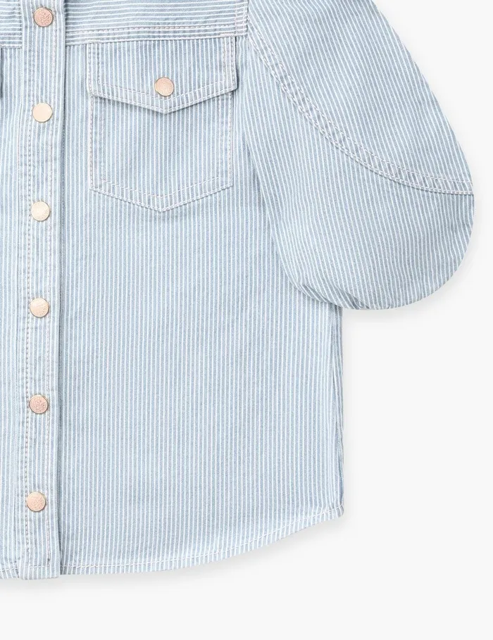 Kids Denim Zimmermann Wylie Utility Denim Top Ticking Stripe