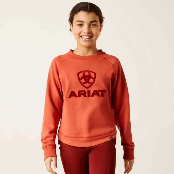 Kids English Riding Clothing Ariat Benicia Sweatshirt Burnt Brick