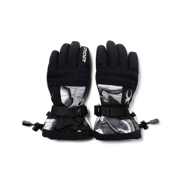 Kids Overweb Black Combo Spyder Gloves