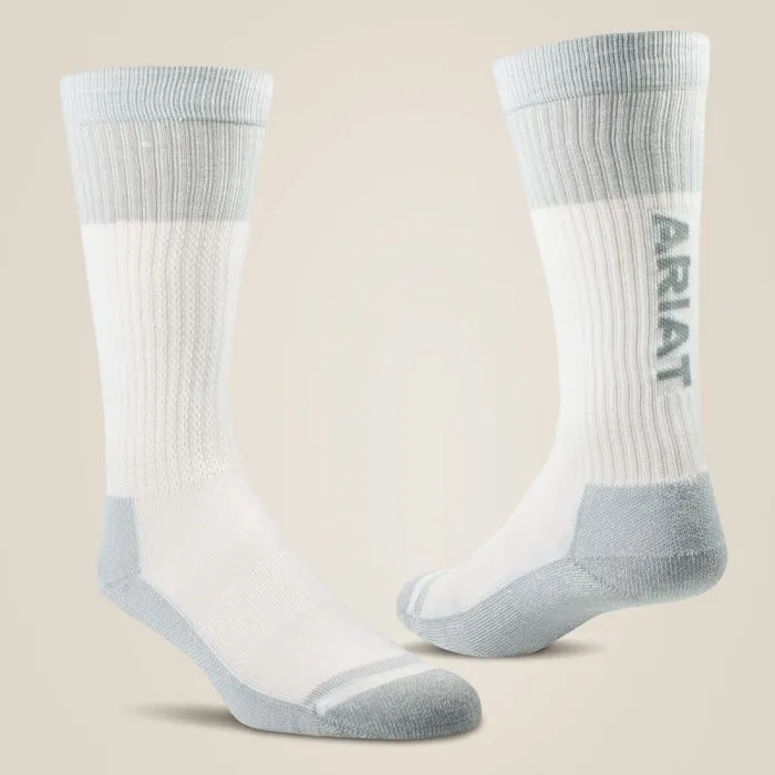 Kids Socks Ariat VentTEK Over The Calf Boot Sock 2 Pair Pack White