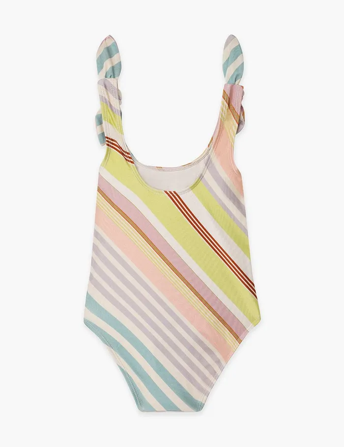 Kids Swimwear Zimmermann Halliday Bow Shoulder 1pc Multi Stripe