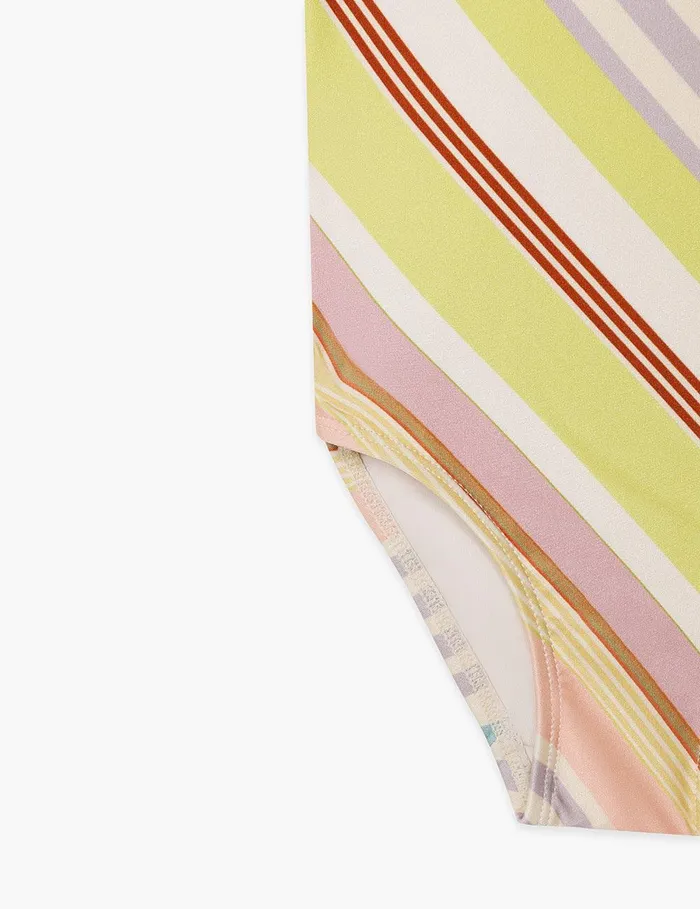 Kids Swimwear Zimmermann Halliday Bow Shoulder 1pc Multi Stripe