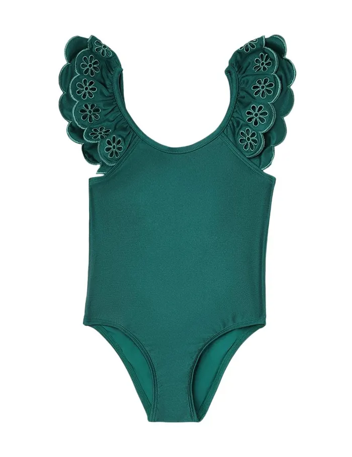 Kids Swimwear Zimmermann Ottie Embroidery 1pc Green