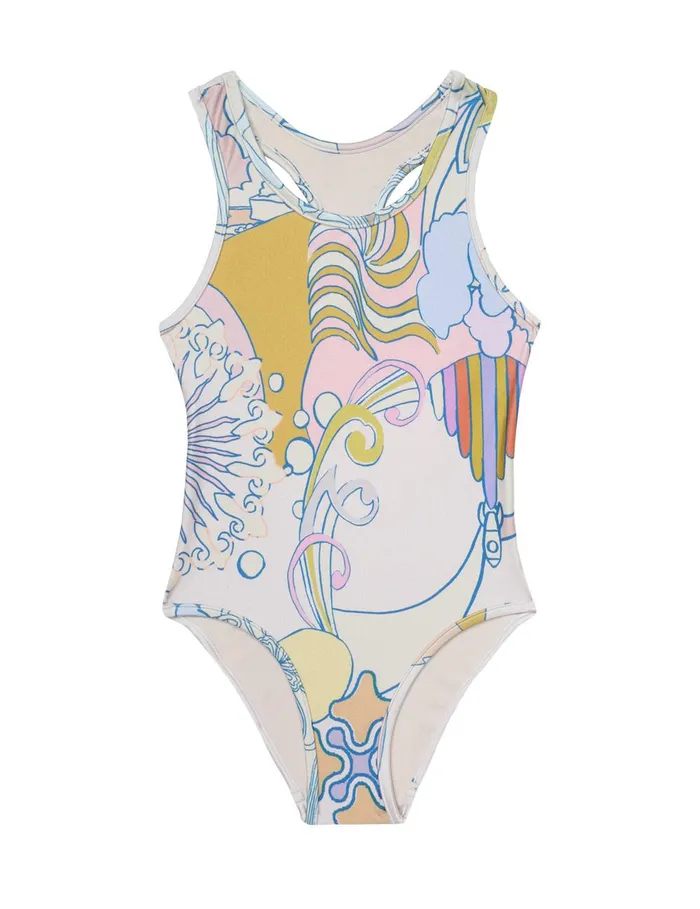 Kids Swimwear Zimmermann Pop Racer 1pc Watercolour Multi