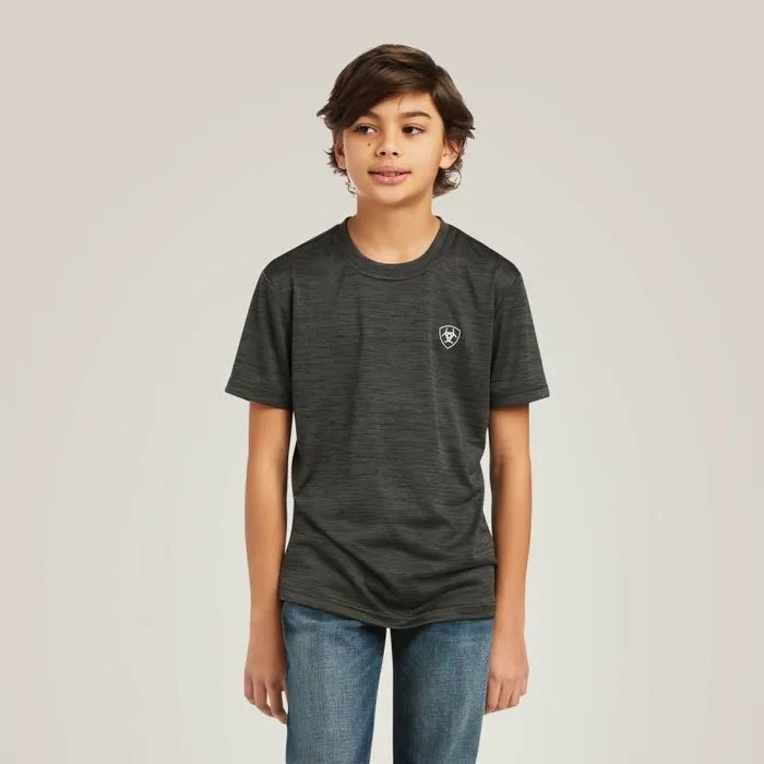 Kids TShirts and Polos Ariat Charger Vertical Flag Tee Charcoal Kids TShirts and Polos Ariat Charger Vertical Flag Tee Charcoal
