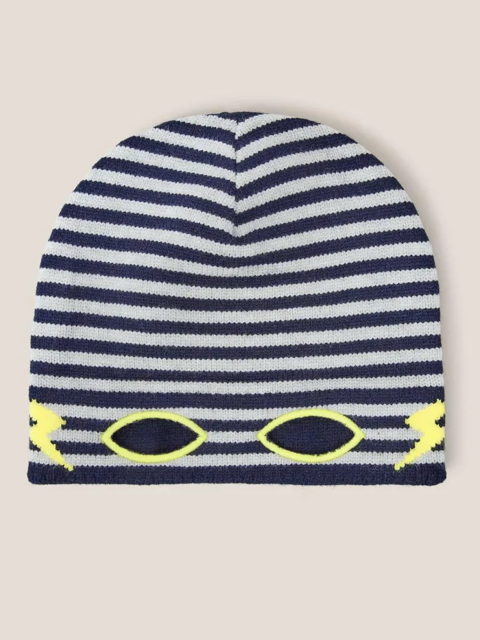 Kids White Stuff Hats Superhero Mask Hat Dark Navy
