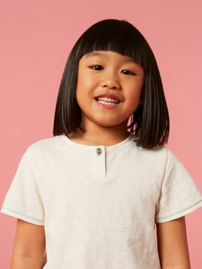 Kids White Stuff Tops And Tshirts Casey Plain SS T Shirt Natural White