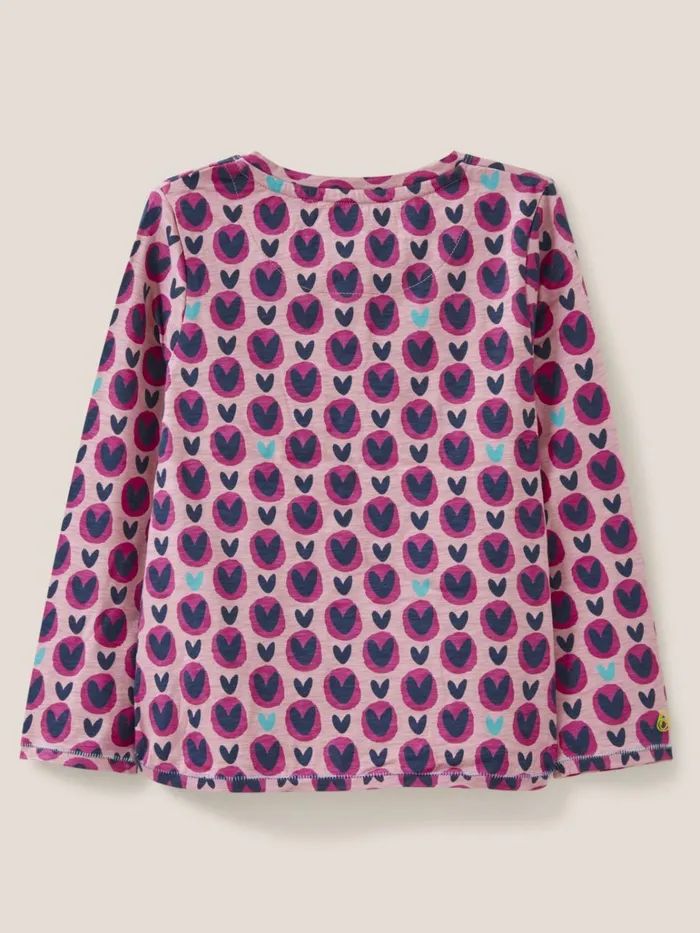 Kids White Stuff Tops And Tshirts Heart Printed Jersey Top Pink Print Kids White Stuff Tops And Tshirts Heart Printed Jersey Top Pink Print