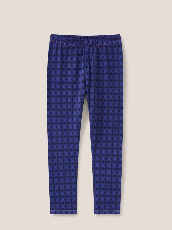 Kids White Stuff Trousers Diamond Printed Legging Navy Print