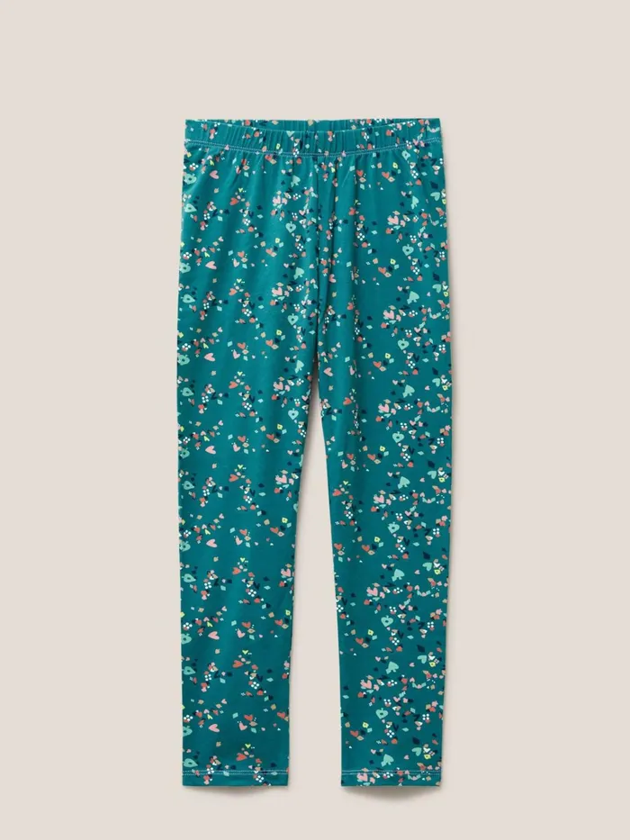 Kids White Stuff Trousers Dotty Printed Legging Teal Print