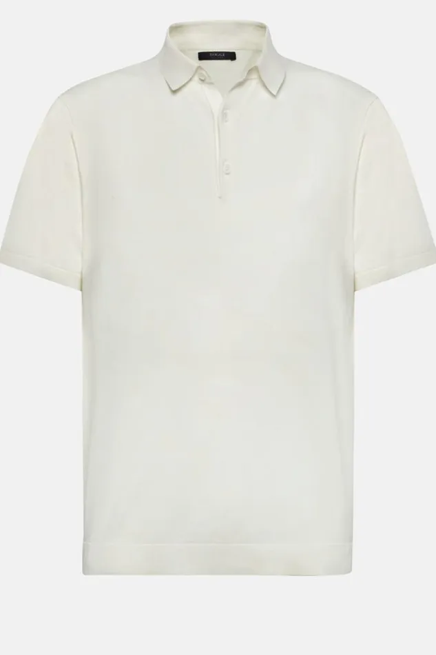 Knitwear Men Boggi Milano White Cotton Crepe Knit Polo Shirt White Knitwear Men Boggi Milano White Cotton Crepe Knit Polo Shirt White