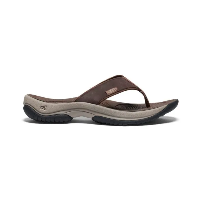 Kona Flip JavaDark Earth Leather FlipFlop Men KEEN Sandals