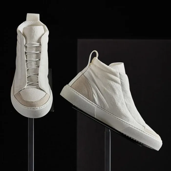 LaceUps Women James Perse Women039s Solstice High Top Skate Sneaker Whitetaupe LaceUps Women James Perse Women039s Solstice High Top Skate Sneaker Whitetaupe