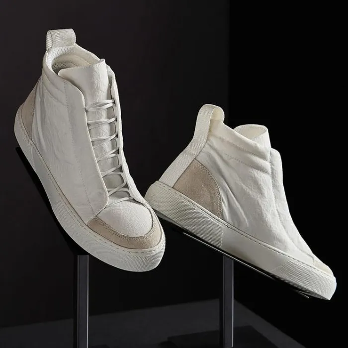 LaceUps Women James Perse Women039s Solstice High Top Skate Sneaker Whitetaupe
