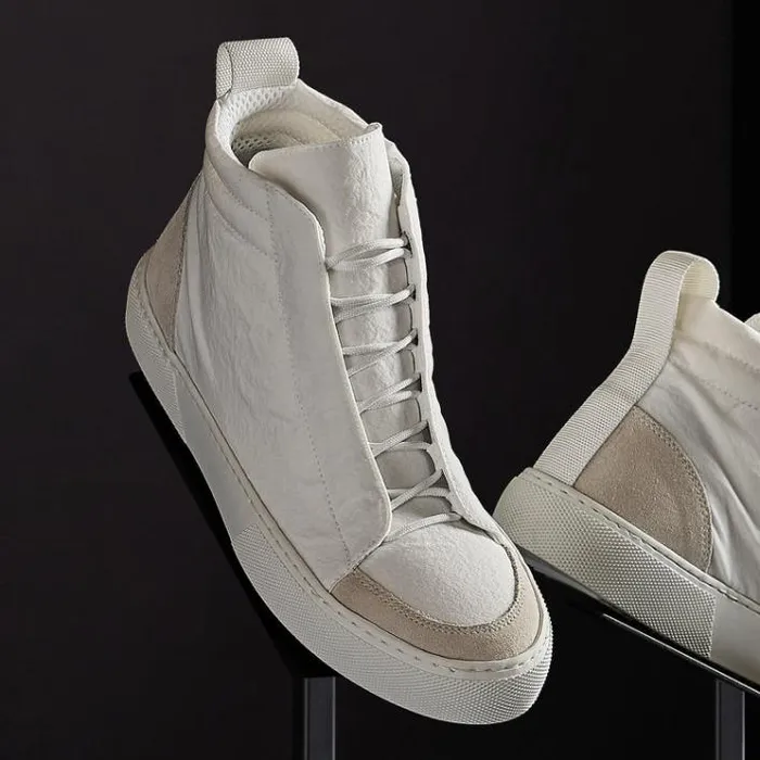 LaceUps Women James Perse Women039s Solstice High Top Skate Sneaker Whitetaupe
