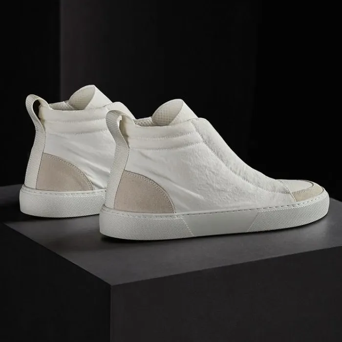 LaceUps Women James Perse Women039s Solstice High Top Skate Sneaker Whitetaupe