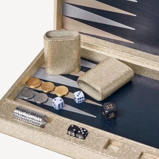 Large Backgammon Set Champagne Glitter Women Aspinal Of London Luxury Games