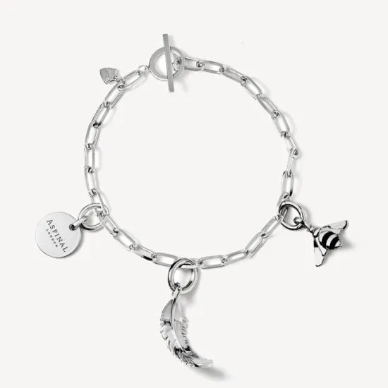 Large Disc Necklace and Bracelet Charm Sterling Silver 925 Women Aspinal Of London Jewellery Charms