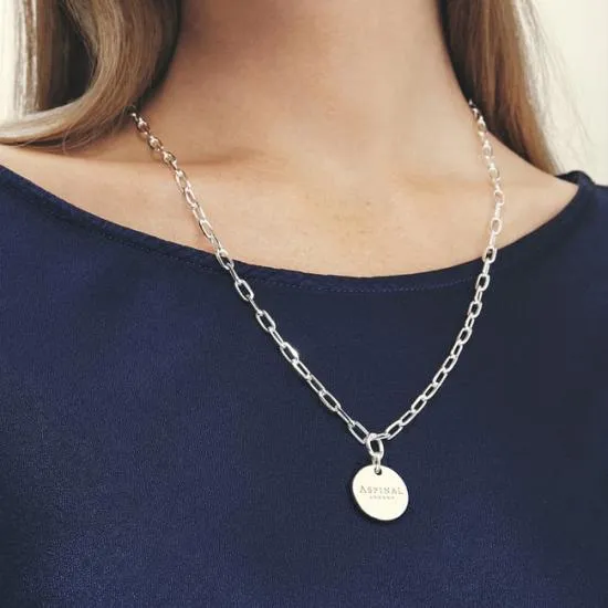 Large Disc Necklace and Bracelet Charm Sterling Silver 925 Women Aspinal Of London Jewellery Charms