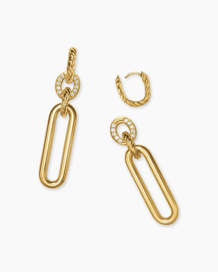 Lexington Double Link Drop Earrings In 18K Yellow Gold With Diamonds 54mm Women David Yurman Drop Lexington Double Link Drop Earrings In 18K Yellow Gold With Diamonds 54mm Women David Yurman Drop