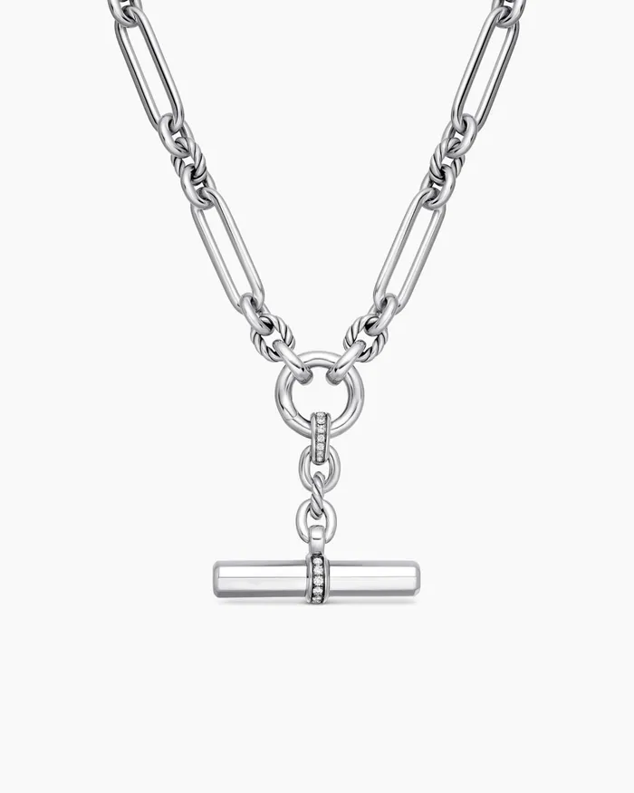 Lexington EW Chain Necklace In Sterling Silver With Diamonds 7mm Women David Yurman Chain Lexington EW Chain Necklace In Sterling Silver With Diamonds 7mm Women David Yurman Chain